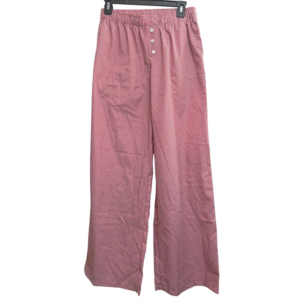 PacSun Beverly and Beck Red Striped Boxer Pajama Pants Wide Leg Cozy Medium